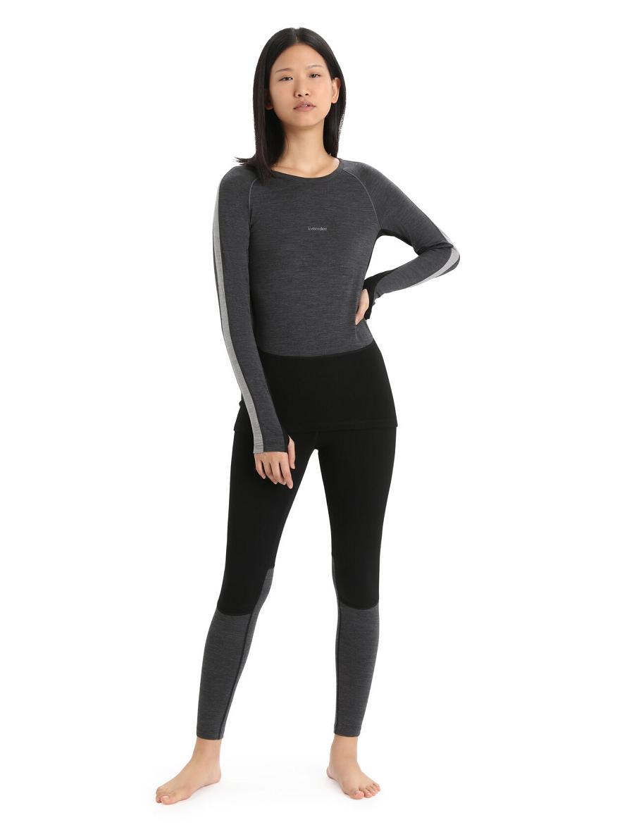 Une pièce Icebreaker 200 ZoneKnit™ Merino Leggings Femme Noir | FR 1804UZGT